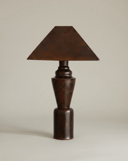 Brun brûlé handcrafted ceramic lamp