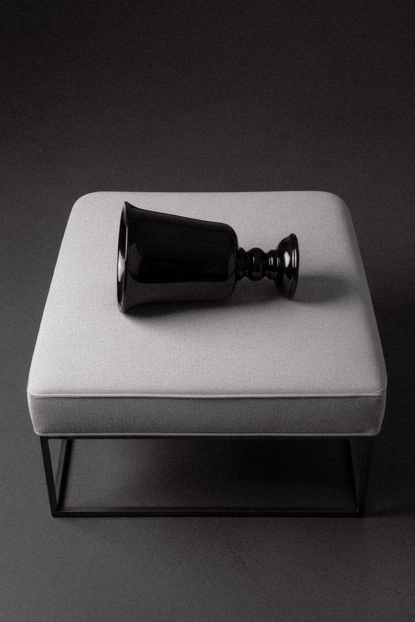 Monochrome study of a handmade dark vessel