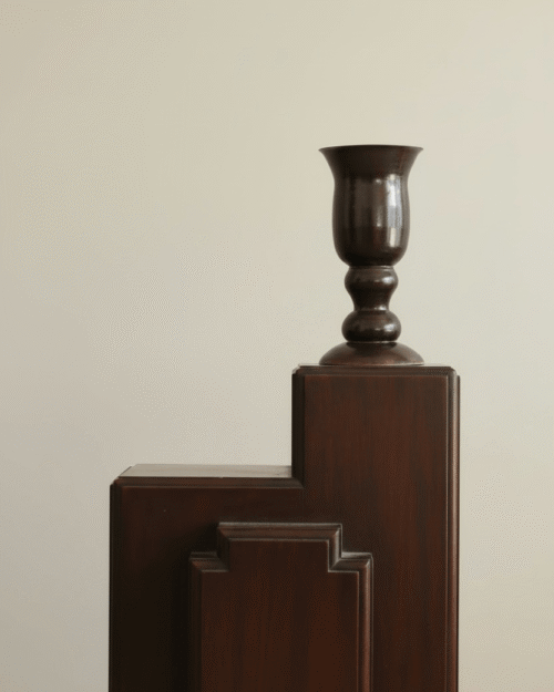 Le Balustre Brun tall sculptural dark brown ceramic vase by Gazar Studio